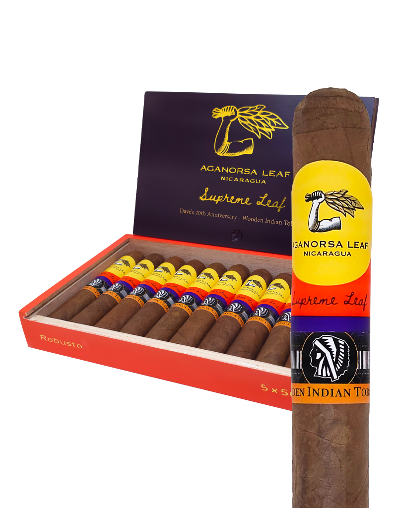 Aganorsa Leaf Unveils Supreme Leaf Gran Robusto Parejo for Dave Mayer’s 20th Anniversary at Wooden Indian Tobacco 1 20th Website