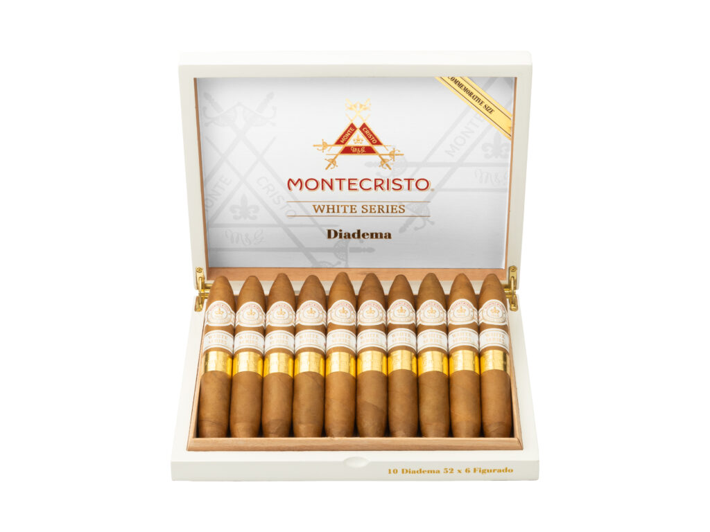 Montecristo White Series Diadema Shipping in April 2 713446044 montecristo white diadema 10ct open box 4000x3000 1