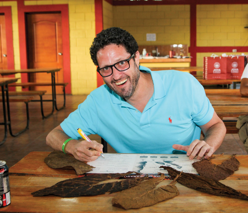 Blending his very own cigar