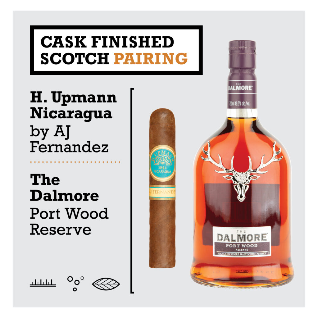 The Dalmore – Port Wood Reserve / H. Upmann Nicaragua by AJ Fernandez 1 Cask Finished Scotch Pairing3 1X1