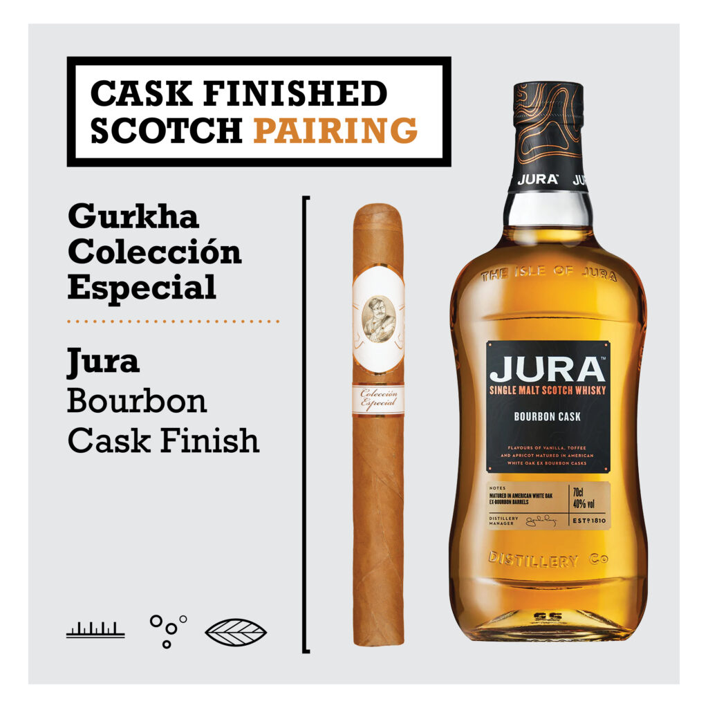 Jura - Bourbon Cask Finish / Gurkha Colección Especial 1 Cask Finished Scotch Pairing5 1X1