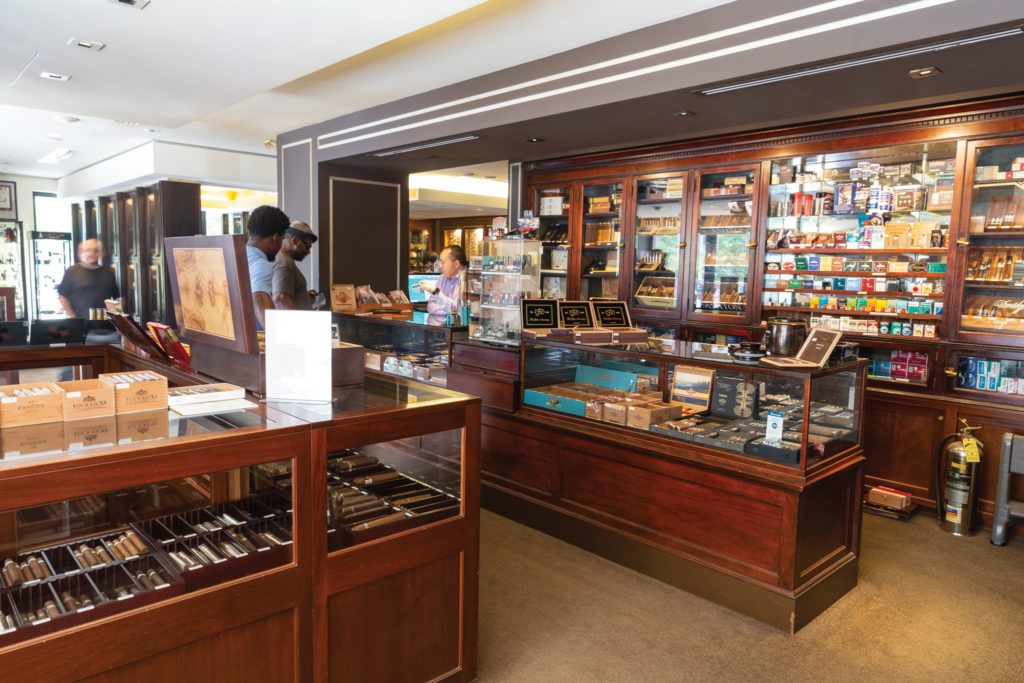 A portion of the retail and lounge area at W. Curtis Draper Tobacconist’s D.C. location