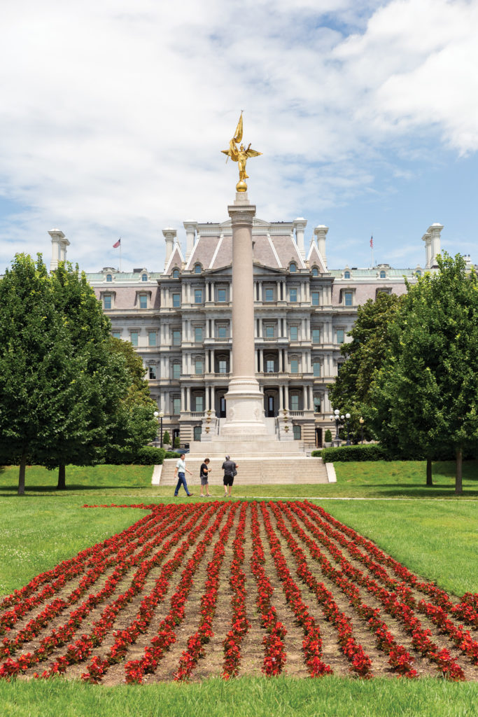 First Infantry Division Monument with the Eisenhower Executive Office Building in the background