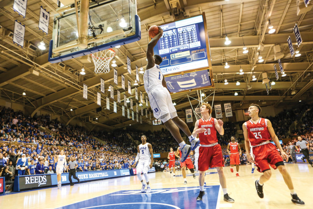 Freshman phenom Zion Williamson takes flight