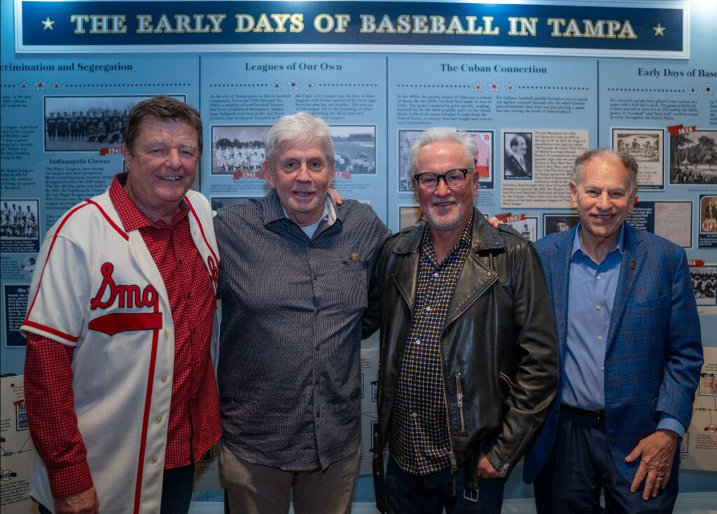 From left to right Rick Vaughn Larry Rothschild Joe Maddon Eric Newman