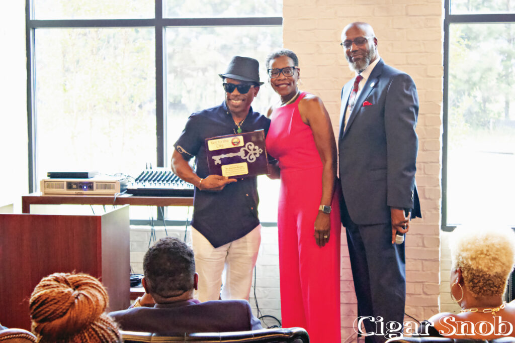 Norman Brown and Mayor of Fairburn Elizabeth Carr Hurst and James Whitmore