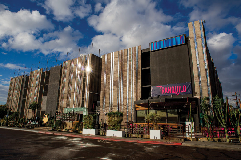 The Clarendon Hotel & Spa (with Café Trandquilo in the near corner)