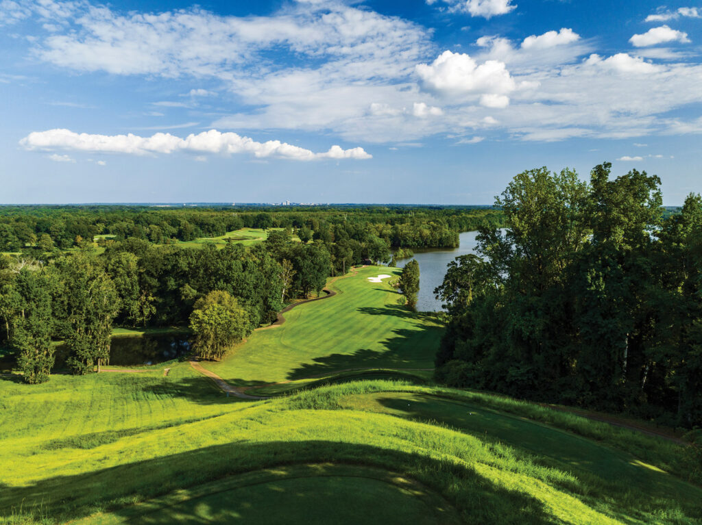 The first tee lies 200 feet above the fairway on the Judge course at Capitol Hill Photo RTJ Golf