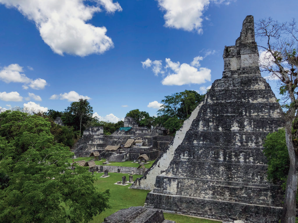 Tikal National Park was inscribed as a UNESCO World Heritage Sites for both biodoversity and man-made wonder.