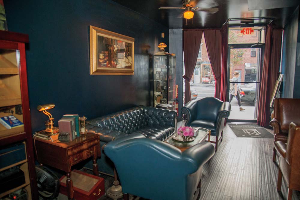 One of the seating areas at Blew Smoke