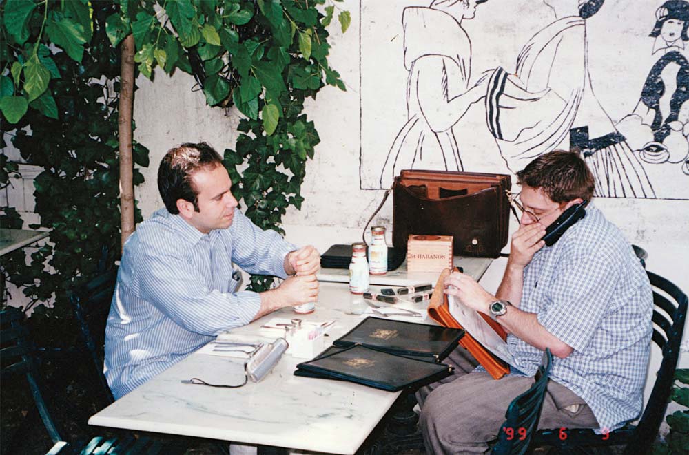 Young Marvin Samel and Jonathan Drew plotting during the early days of Drew Estate