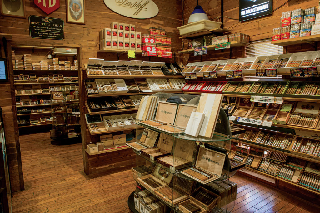 Inside the humidor at Cigar King