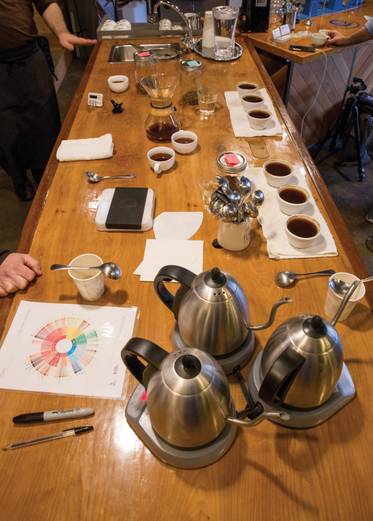 taking a deep dive with a cupping session at Conduit Coffee